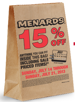 Menards Coupon: Additional 15% off sale prices • Bargains to Bounty