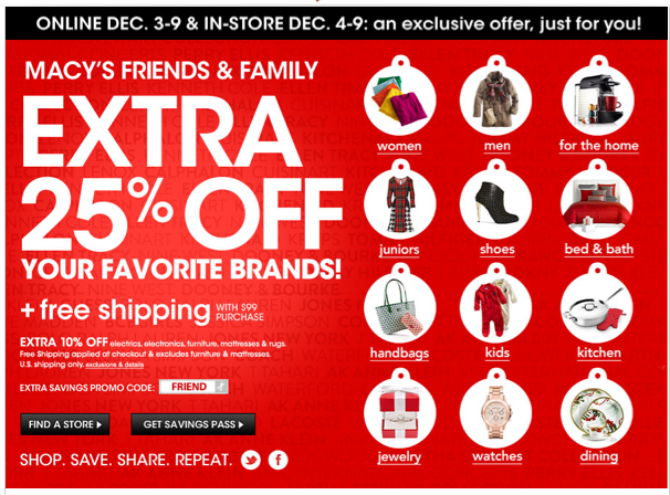 Macy's Coupon Code: Extra 25% off 
