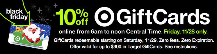 target gift card discount