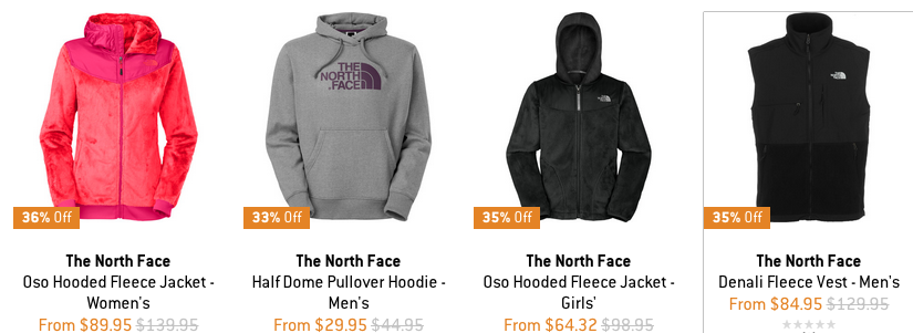 The North Face Deals: Up to 36% off sale items, 20% off full price