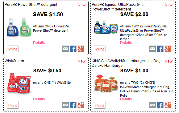 New Red Plum Printable Coupons: Purex King s Hawaiian and more