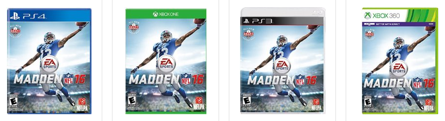 $39.99 Madden NFL 16 Game (PS3, PS4, Xbox 360, Xbox One)