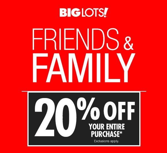Big Lots Coupon Save 20 Your Entire Order April 1 2 Bargains To Bounty