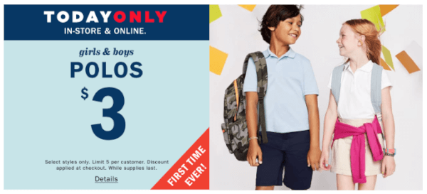 old navy $3 uniform shirts 2021